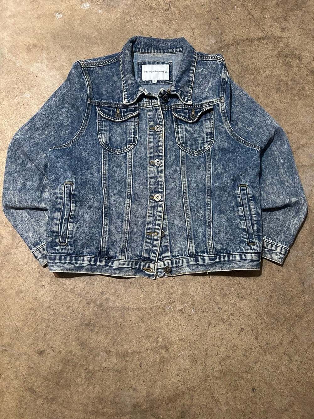 The Style Between Us Acid Wash Denim Jacket